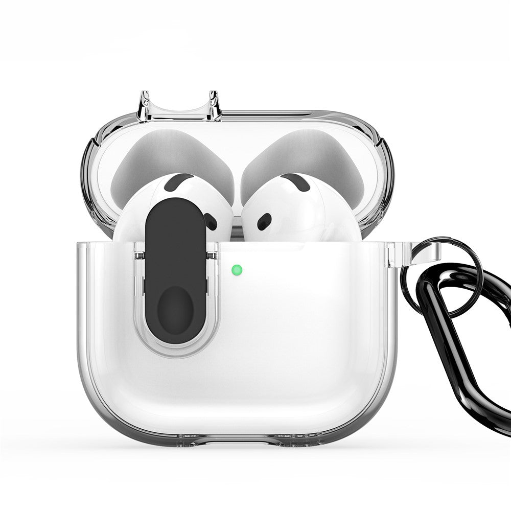DUX DUCIS Compatible With  AirPods 5 / 4 Earphone Case  PECL Series PC+TPU Bluetooth-compatible Earphone Cover with Hook - Clear Black