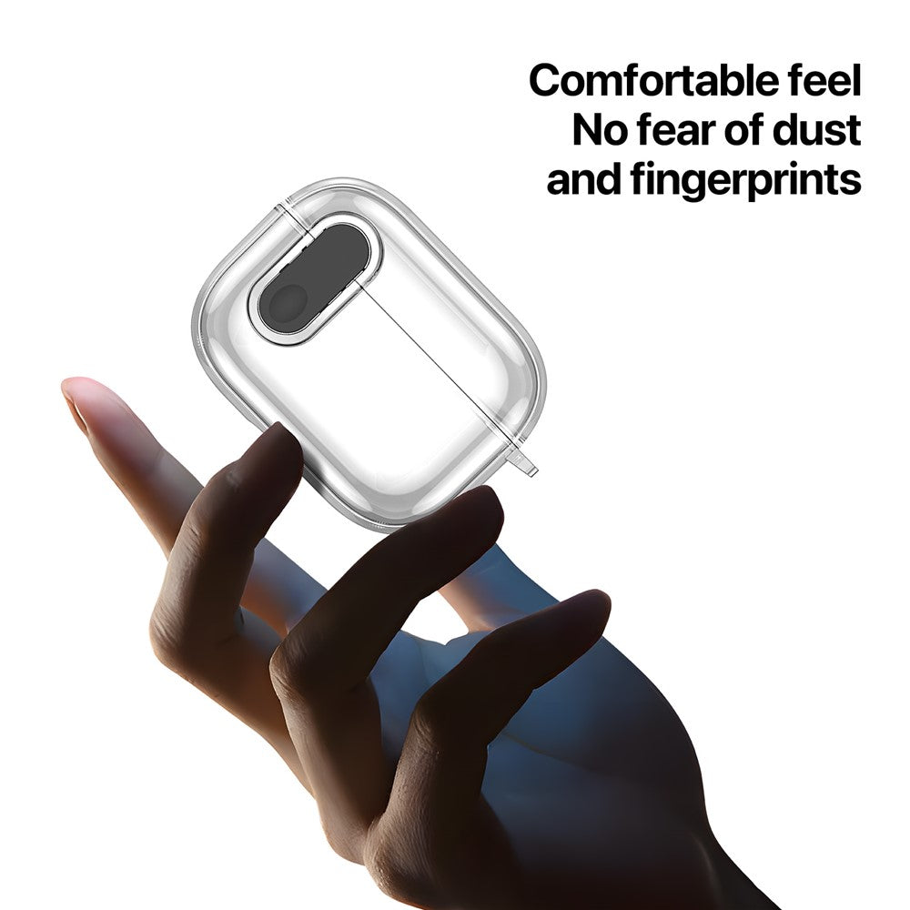DUX DUCIS Compatible With  AirPods 5 / 4 Earphone Case  PECL Series PC+TPU Bluetooth-compatible Earphone Cover with Hook - Clear Black