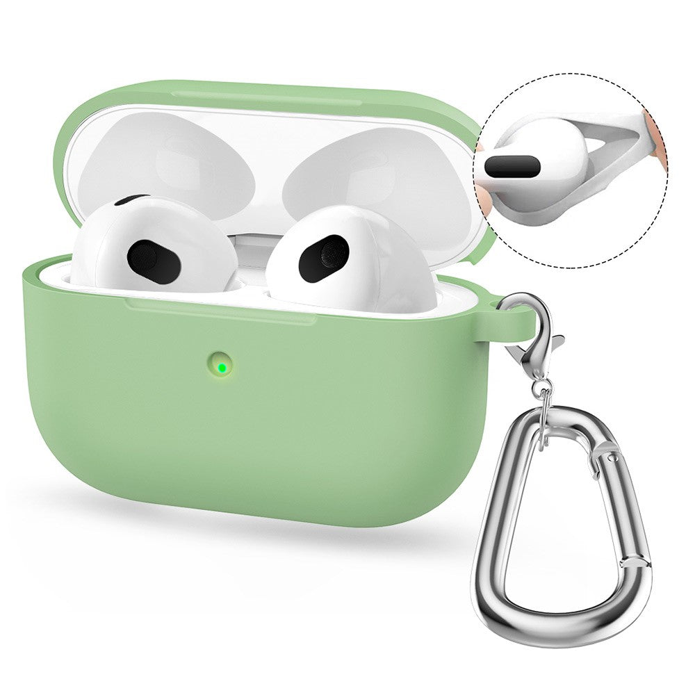 ENKAY HAT PRINCE AirPods 5 / 4 Silicone Case Bluetooth-compatible Earphone Protector Cover with Hook / Earbuds - Mint Green