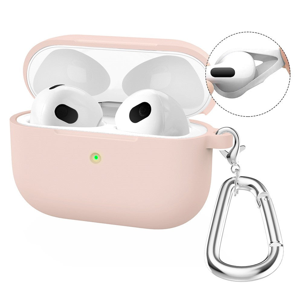 ENKAY HAT PRINCE AirPods 5 / 4 Silicone Case Bluetooth-compatible Earphone Protector Cover with Hook / Earbuds - Pink