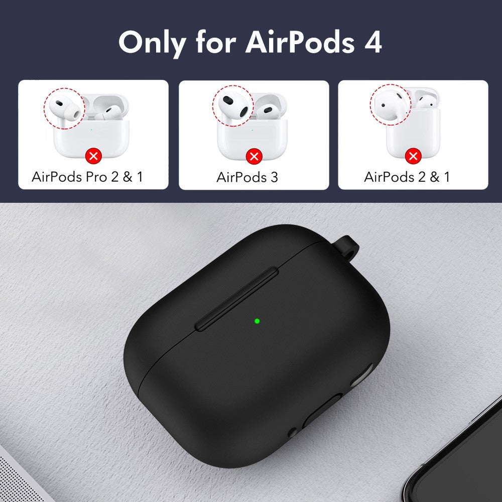 ENKAY HAT PRINCE AirPods 5 / 4 Silicone Case Bluetooth-compatible Earphone Protector Cover with Hook / Earbuds - Pink