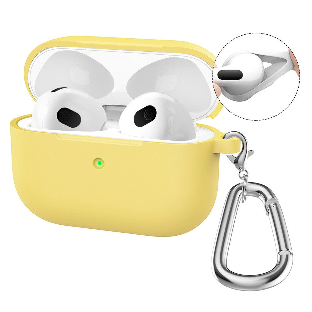ENKAY HAT PRINCE AirPods 5 / 4 Silicone Case Bluetooth-compatible Earphone Protector Cover with Hook / Earbuds - Yellow