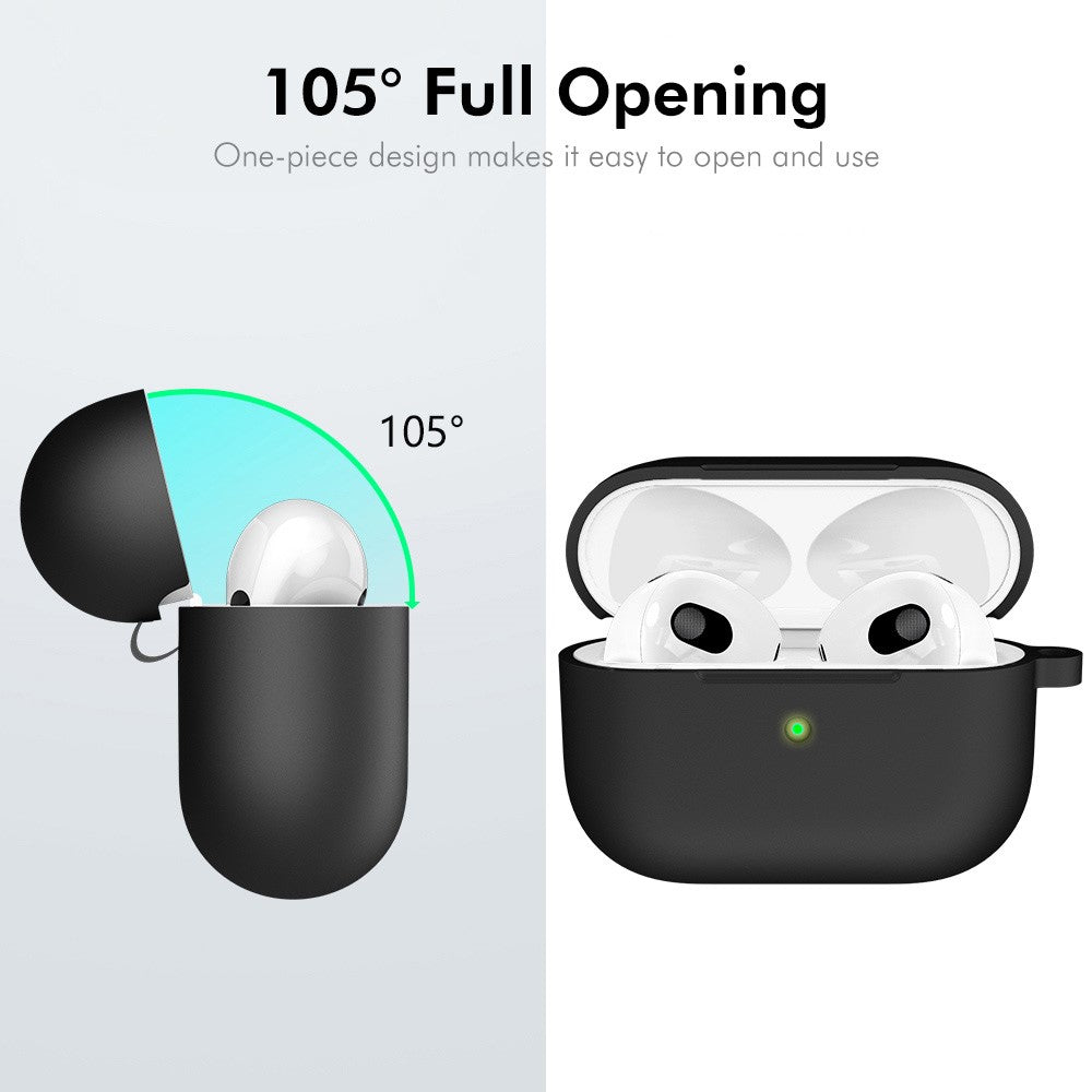 ENKAY HAT PRINCE AirPods 5 / 4 Silicone Case Bluetooth-compatible Earphone Protector Cover with Hook / Earbuds - Pine Needle Green