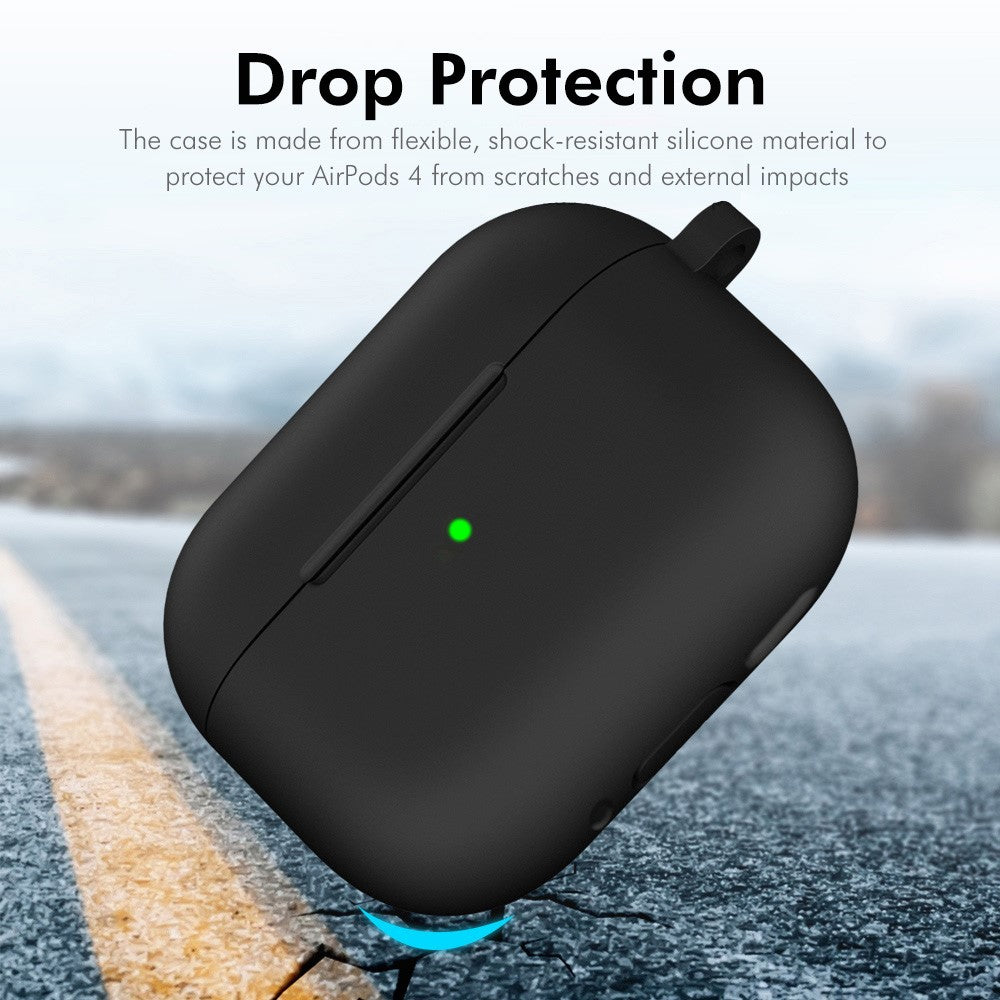 ENKAY HAT PRINCE AirPods 5 / 4 Silicone Case Bluetooth-compatible Earphone Protector Cover with Hook / Earbuds - Pine Needle Green
