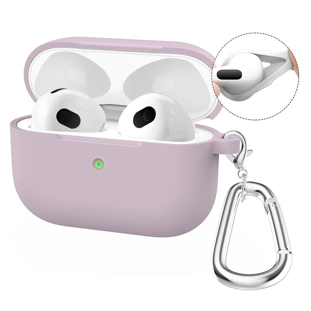 ENKAY HAT PRINCE AirPods 5 / 4 Silicone Case Bluetooth-compatible Earphone Protector Cover with Hook / Earbuds - Purple