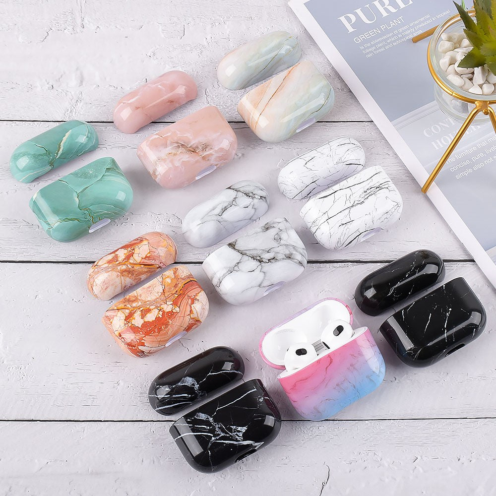 Compatible With  AirPods 5 / 4 Protective Case Marble Pattern Anti-Drop Hard PC Earphone Charging Box Cover - S04