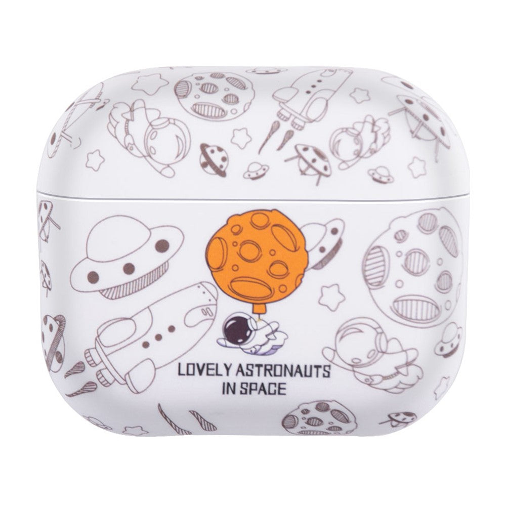 Compatible With  AirPods 5 / 4 TPU Case Earphone Charging Box Water Transfer Printing Protective Cover - White Astronaut