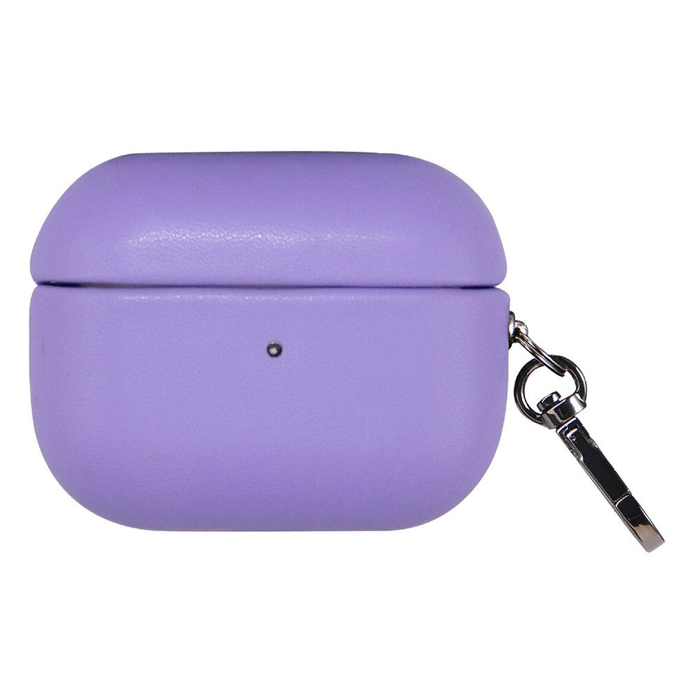 Compatible With  AirPods 5 / 4 Earphone Case Glossy PC + PU Leather Protective Cover with Hanging Buckle - Purple