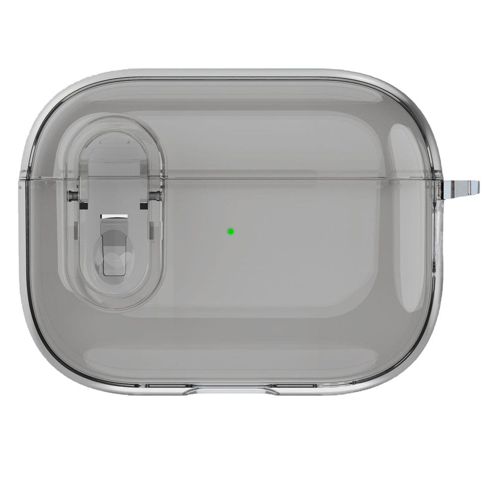 Compatible With  AirPods 5 / 4 Earphone Case Buckle Design Anti-drop TPU Earbud Cover with Carabiner - Transparent Black