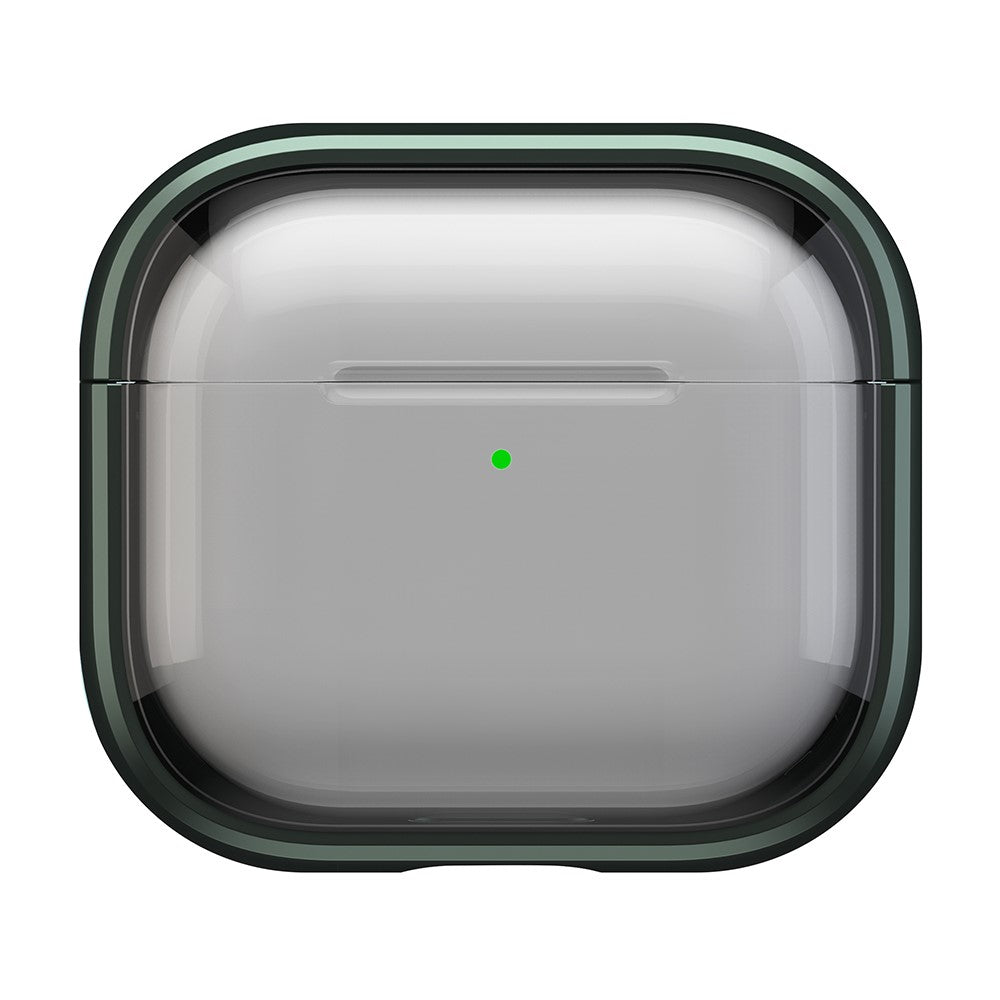 Compatible With  AirPods 5 / 4 Case PC+TPU Bluetooth-compatible Earbud Cover Phone Stand with Carabiner - Transparent Green