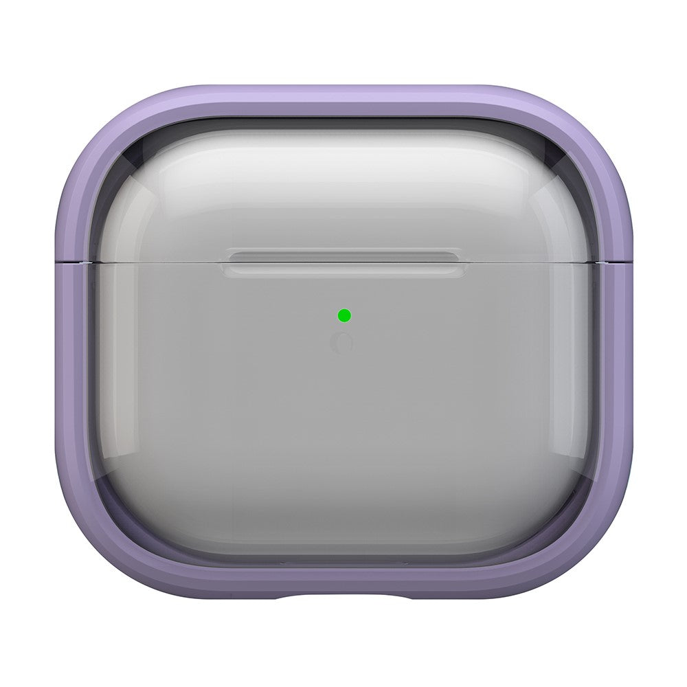 Compatible With  AirPods 5 / 4 Case PC+TPU Bluetooth-compatible Earbud Cover Phone Stand with Carabiner - Transparent Purple