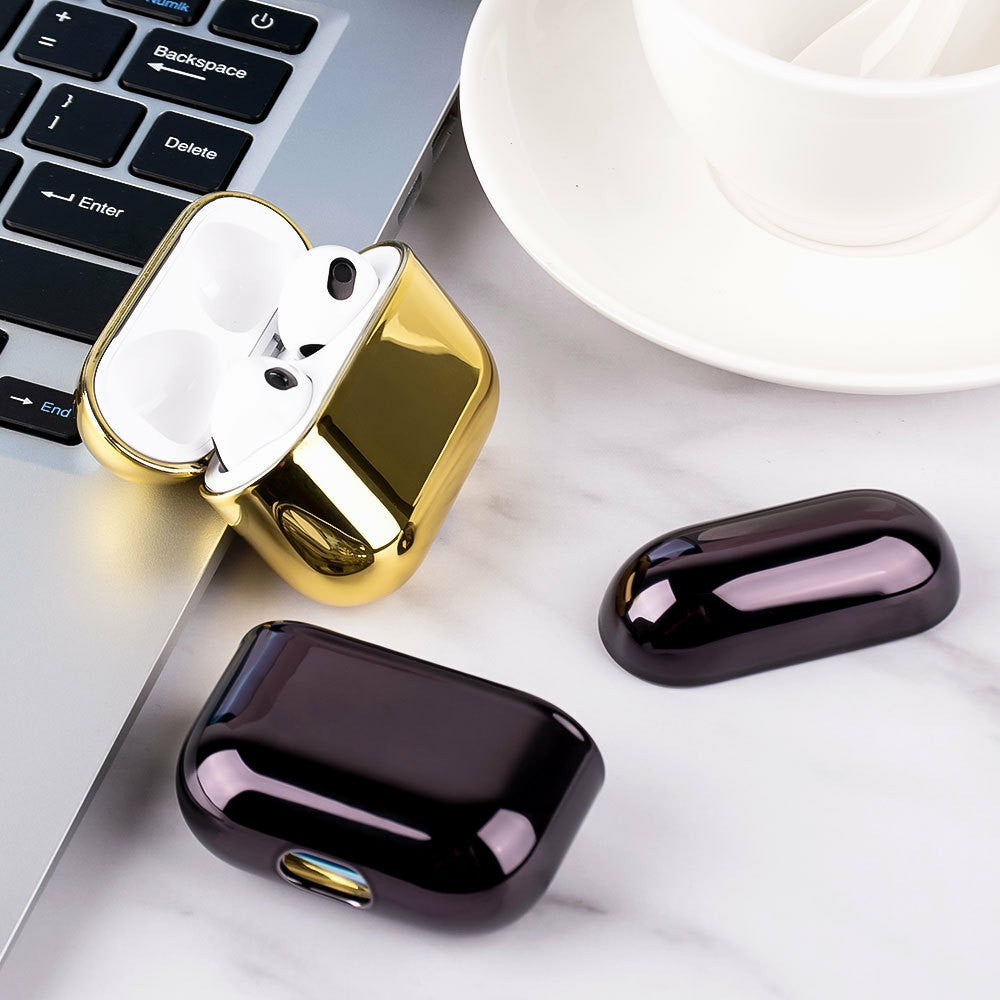 Compatible With  AirPods 5 / 4 PC Hard Case Electroplating Earphone Protective Cover - Silver