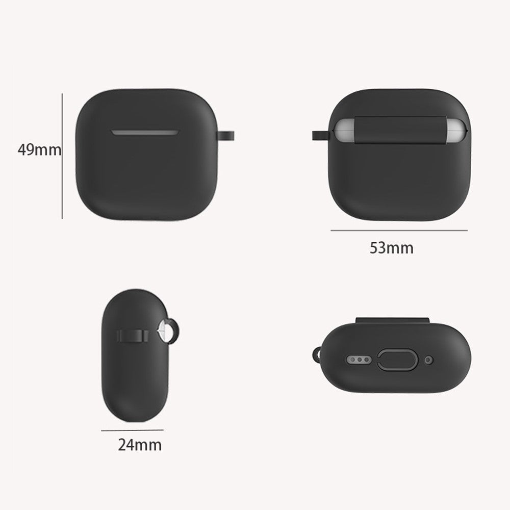 5Pcs Accessory Kit Compatible With  AirPods 5 / 4 Silicone Case + Storage Box + Neck Strap + Earphone Holder + Keychain - Black
