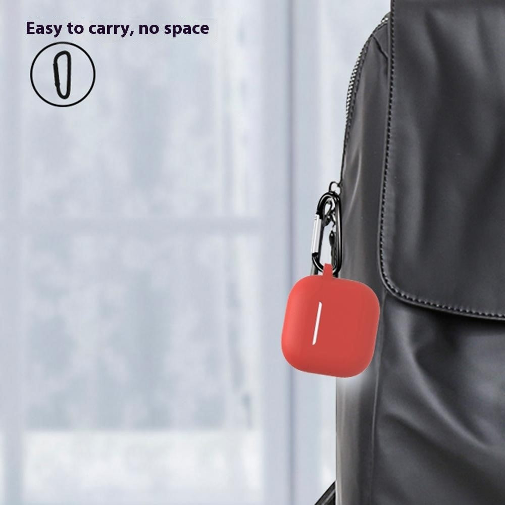 6 in 1 Headset Accessories Compatible With  AirPods 5 / 4 Silicone Case + Carrying Strap + Earphone Holder + Ear Hooks + Neck Strap + Keychain - Red