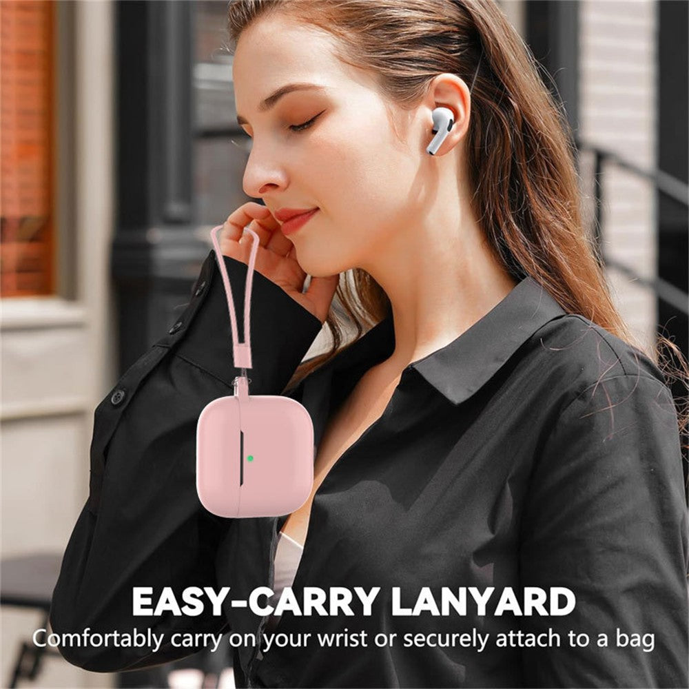 Compatible With  AirPods 5 / 4 Earphone Silicone Case Set with Anti-Lost Keychain, Strap, Ear Tips, Cleaning Pen - Black