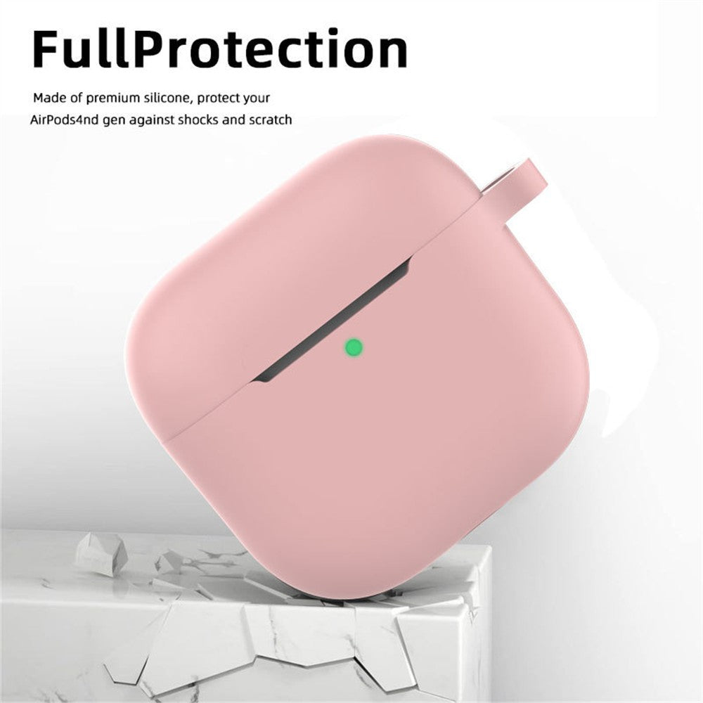 Compatible With  AirPods 5 / 4 Earphone Silicone Case Set with Anti-Lost Keychain, Strap, Ear Tips, Cleaning Pen - Milk Tea