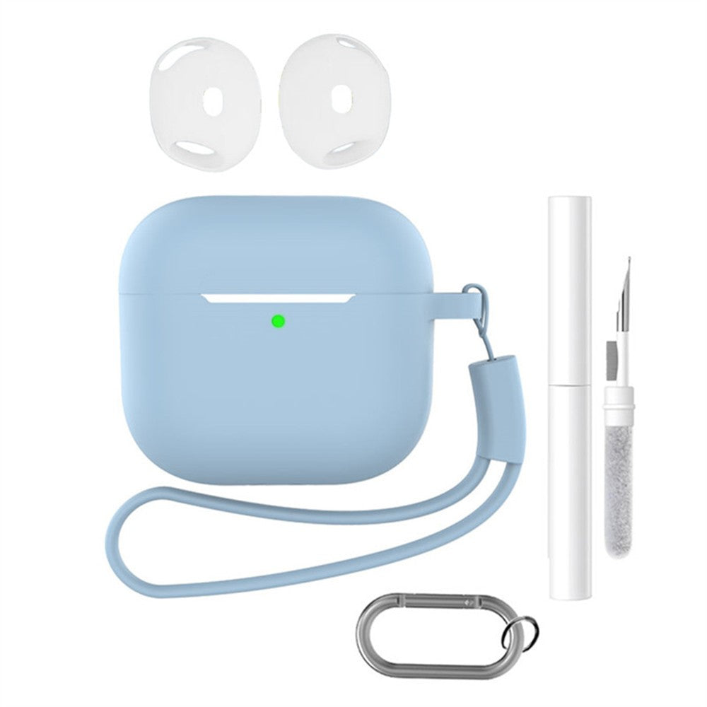 Compatible With  AirPods 5 / 4 Earphone Silicone Case Set with Anti-Lost Keychain, Strap, Ear Tips, Cleaning Pen - Lilac