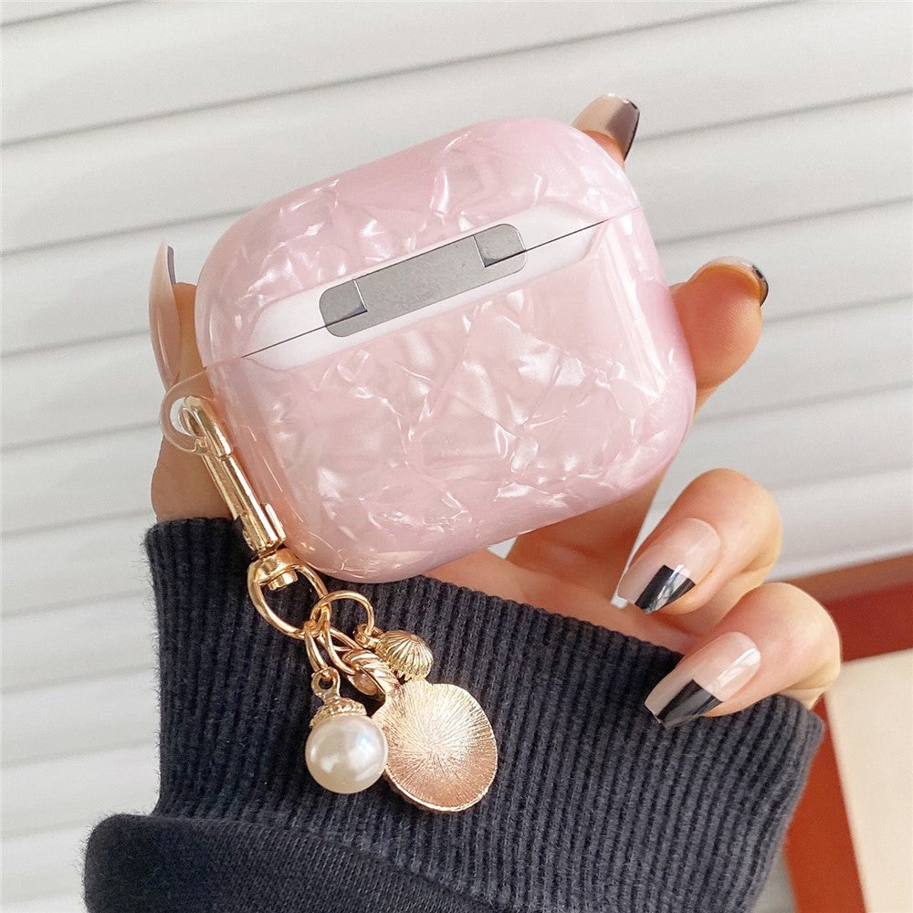 Compatible With  AirPods 5 / 4 Case Shell Pattern Earphone TPU Protective Cover with Shell Pendant