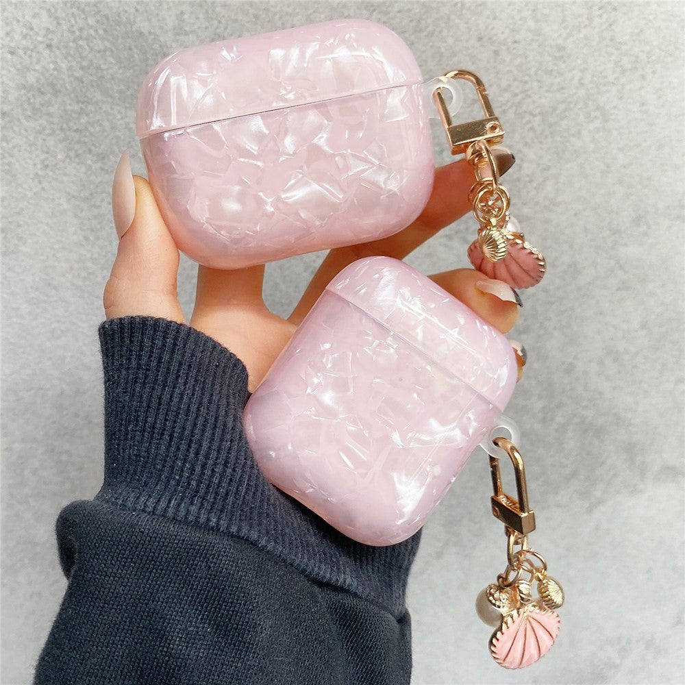 Compatible With  AirPods 5 / 4 Case Shell Pattern Earphone TPU Protective Cover with Shell Pendant
