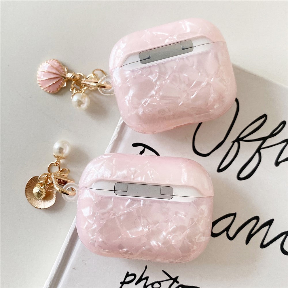 Compatible With  AirPods 5 / 4 Case Shell Pattern Earphone TPU Protective Cover with Shell Pendant