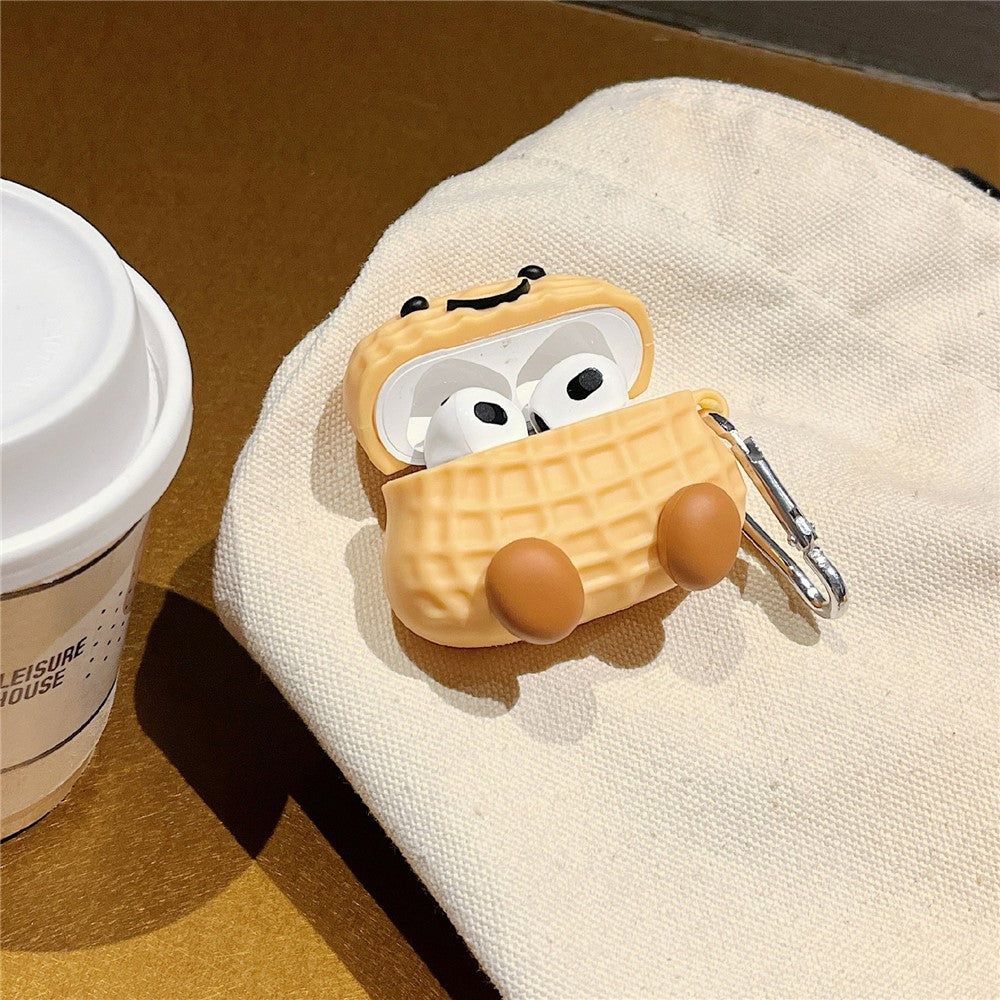 Compatible With  AirPods 5 / 4 Earphone Case Peanut Design Silicone Cover with Hanging Hook