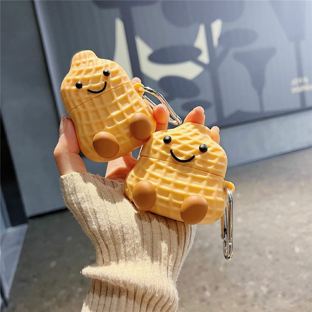Compatible With  AirPods 5 / 4 Earphone Case Peanut Design Silicone Cover with Hanging Hook