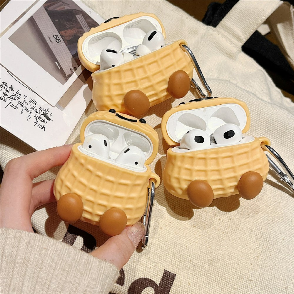 Compatible With  AirPods 5 / 4 Earphone Case Peanut Design Silicone Cover with Hanging Hook