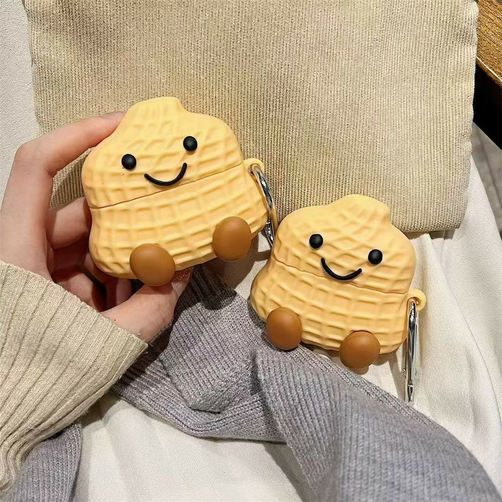 Compatible With  AirPods 5 / 4 Earphone Case Peanut Design Silicone Cover with Hanging Hook