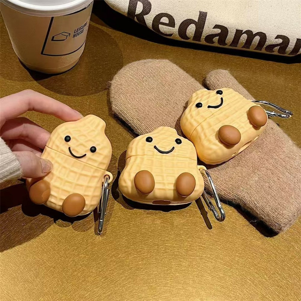 Compatible With  AirPods 5 / 4 Earphone Case Peanut Design Silicone Cover with Hanging Hook