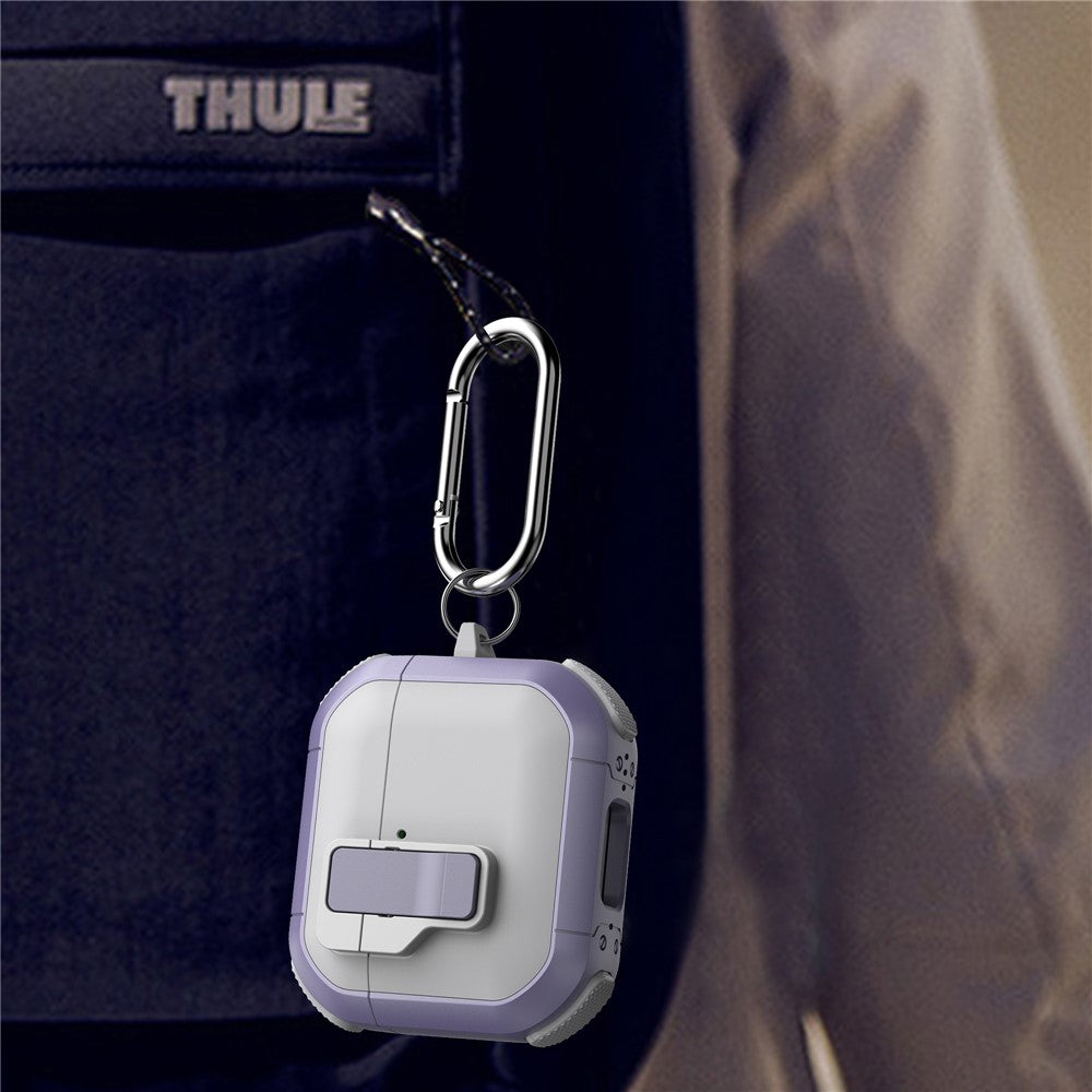 Compatible With  AirPods 5 / 4 Case with Switch Button TPU + PC Compatible with MagSafe Earphone Cover with Hook - Black  /  Yellow