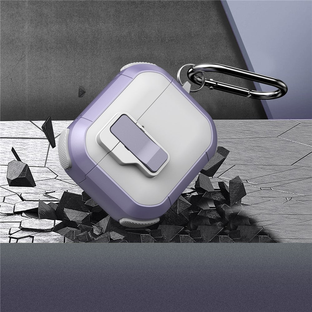 Compatible With  AirPods 5 / 4 Case with Switch Button TPU + PC Compatible with MagSafe Earphone Cover with Hook - Black  /  Green