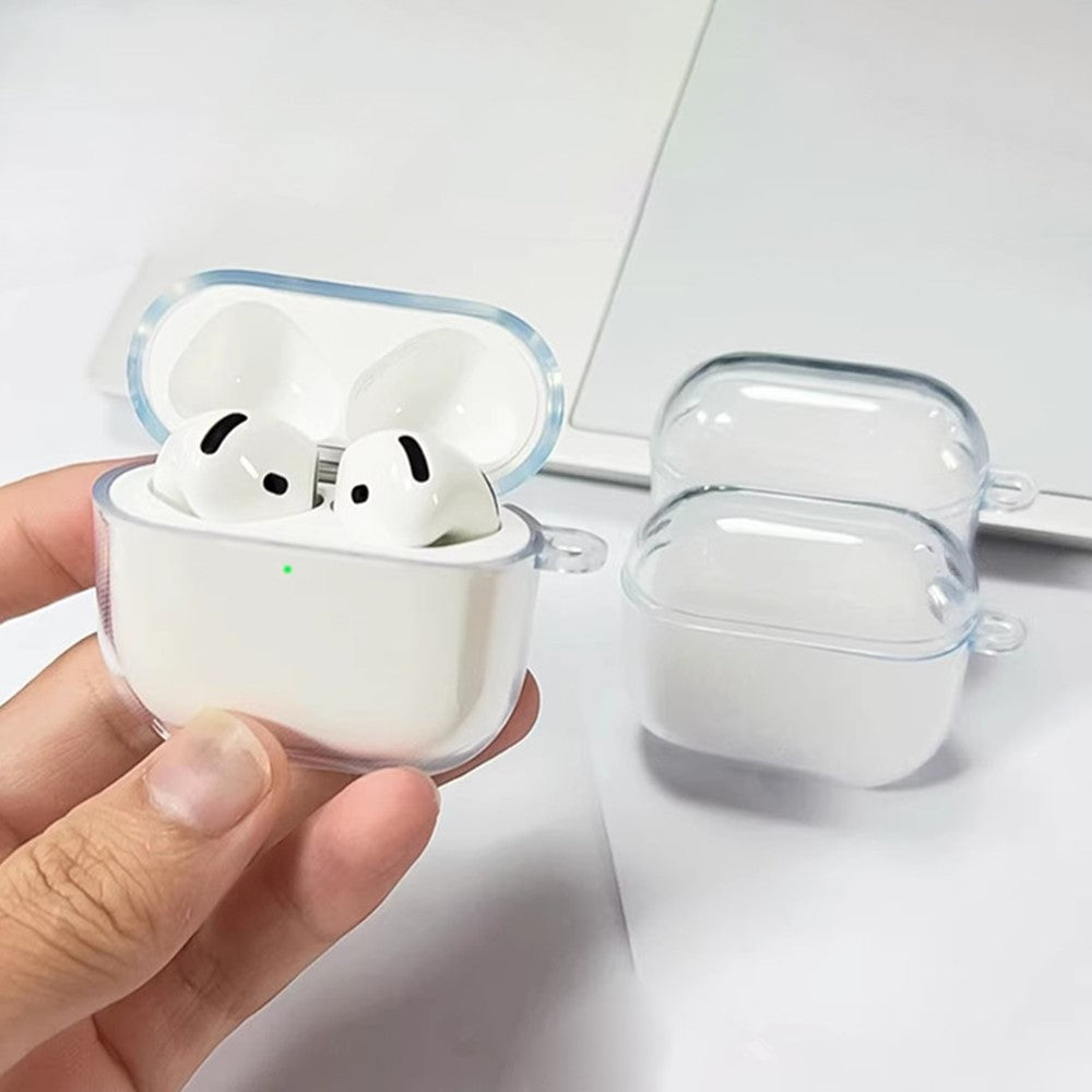 Compatible With  AirPods 5 / 4 Bluetooth-compatible Earbud Case Transparent TPU Cover with Anti-Lost Buckle