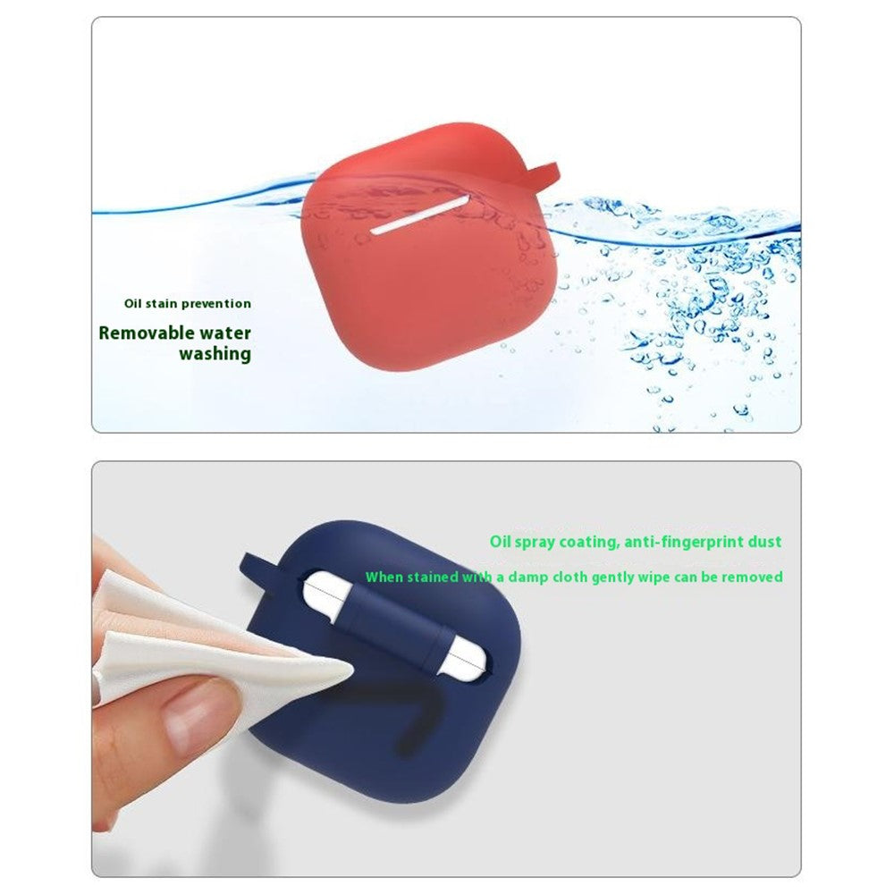 Compatible With  AirPods 5 / 4 Earbuds Silicone Case with Earphones Anti-Lost Strap and Carabiner - Midnight Green