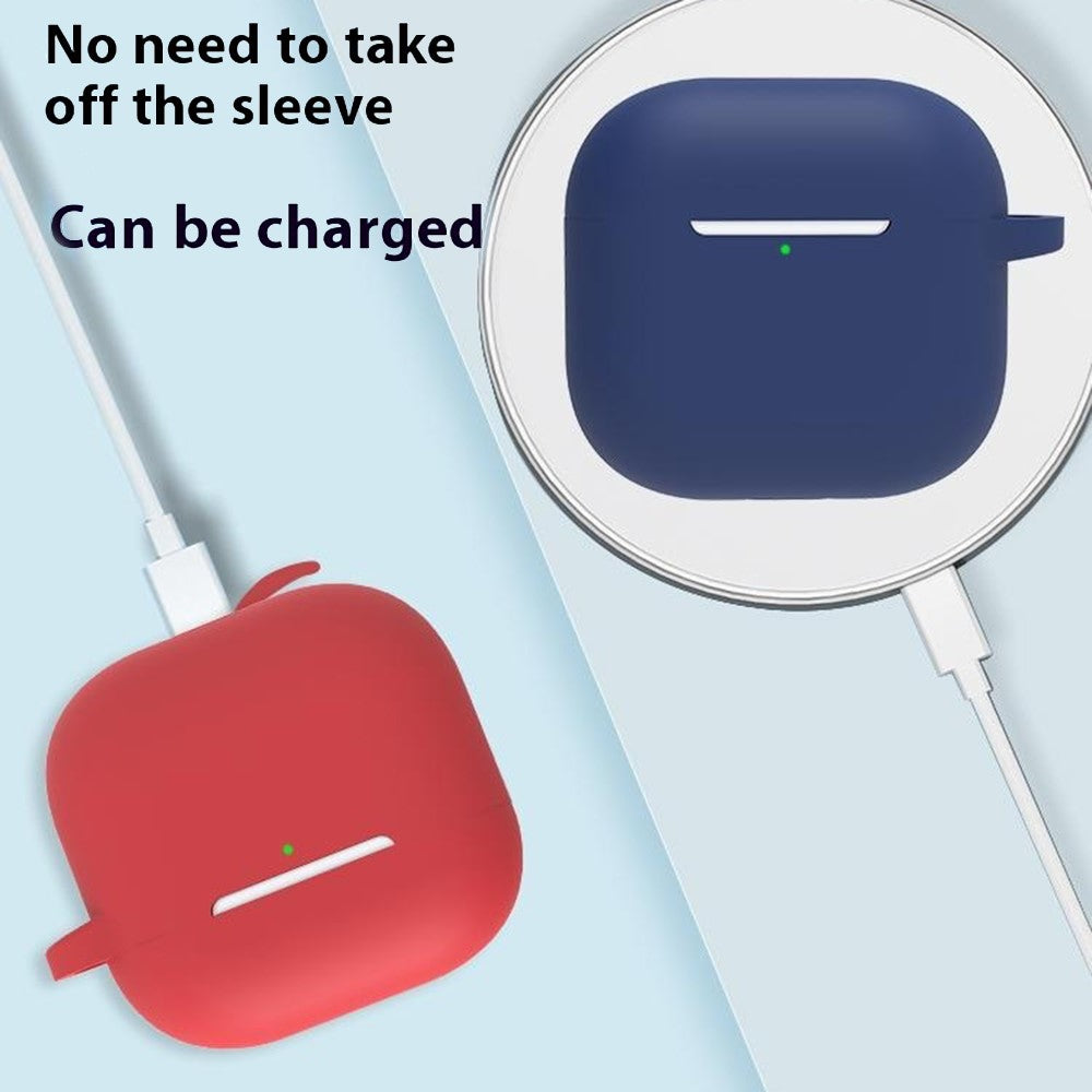 Compatible With  AirPods 5 / 4 Earbuds Silicone Case with Earphones Anti-Lost Strap and Carabiner - Mint Green