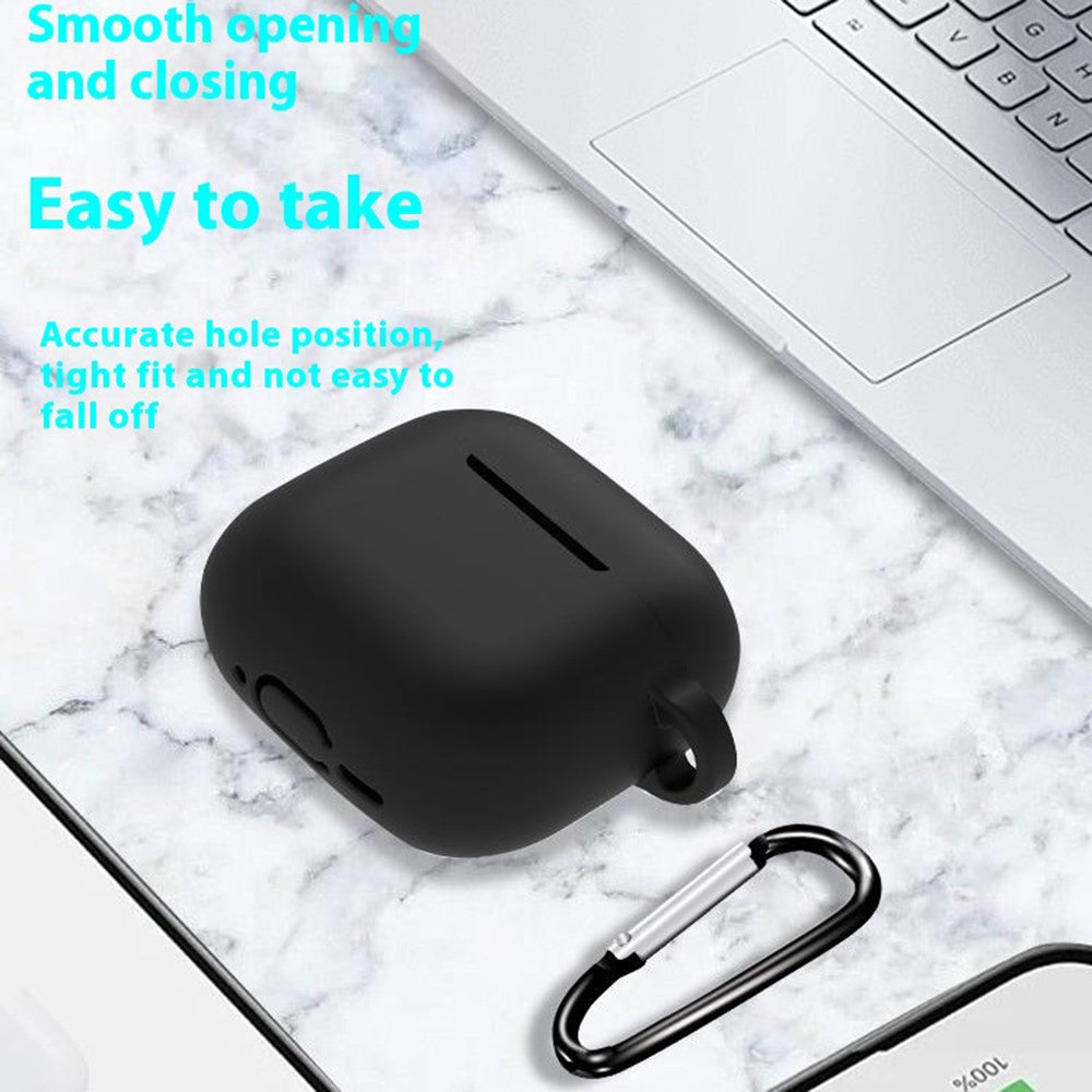 Compatible With  AirPods 5 / 4 Earbuds Silicone Case with Earphones Anti-Lost Strap and Carabiner - Mint Green