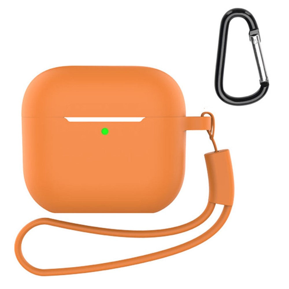 Compatible With  AirPods 5 / 4 Silicone Case 3 in 1 Protective Cover Set with Strap + Keychain - Orange