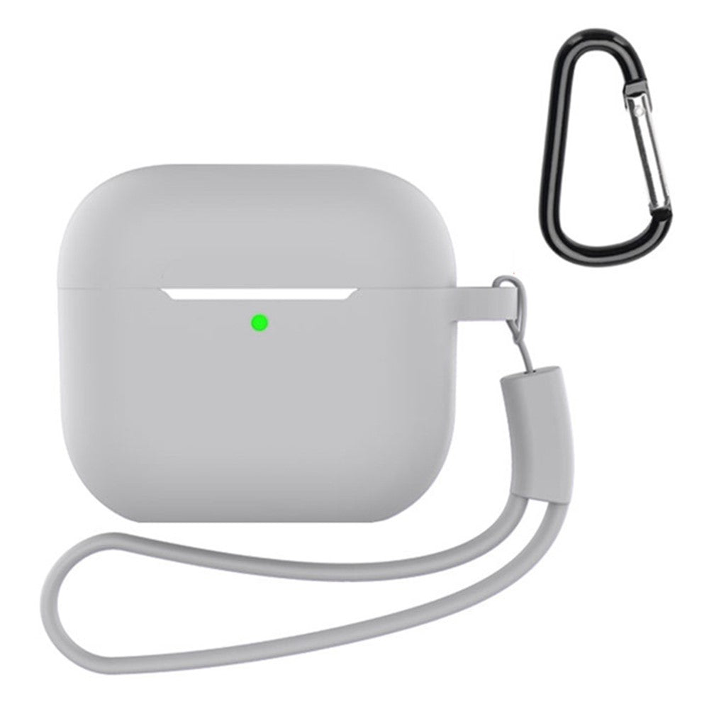 Compatible With  AirPods 5 / 4 Silicone Case 3 in 1 Protective Cover Set with Strap + Keychain - Grey