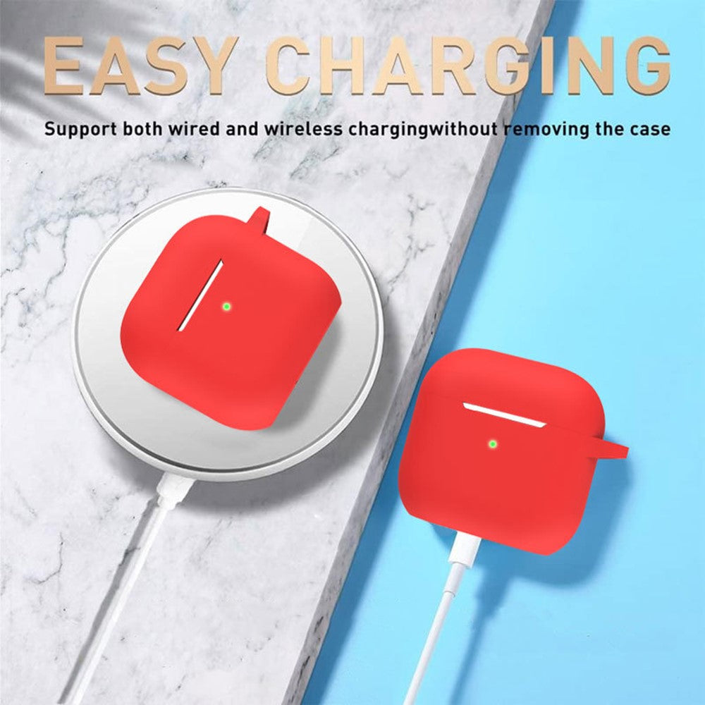 Compatible With  AirPods 5 / 4 Silicone Case 3 in 1 Protective Cover Set with Strap + Keychain - Pine Needle Green