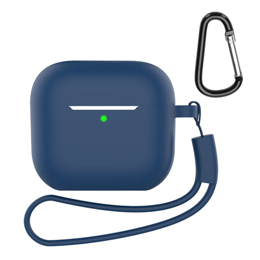 Compatible With  AirPods 5 / 4 Silicone Case 3 in 1 Protective Cover Set with Strap + Keychain - Midnight Blue
