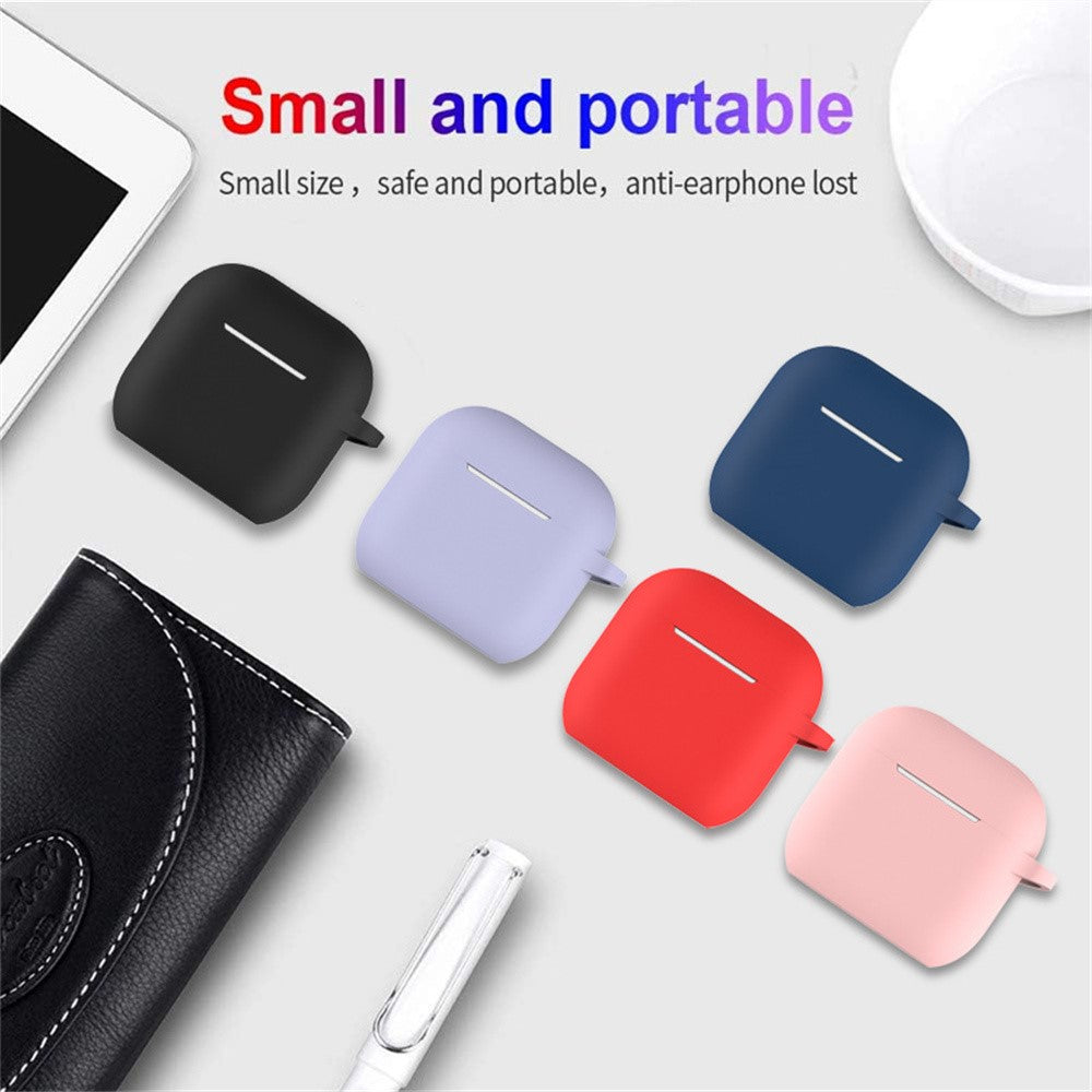 Compatible With  AirPods 5 / 4 Silicone Case 3 in 1 Protective Cover Set with Strap + Keychain - Midnight Blue