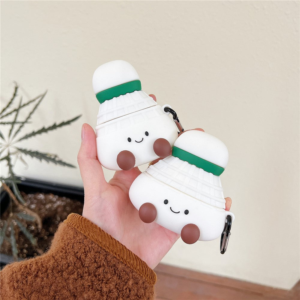 Compatible With  AirPods 5 / 4 Earphone Case Cute Cartoon Badminton Shape Silicone Cover with Carabiner