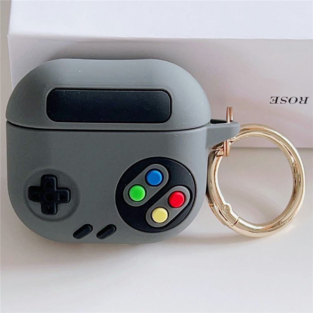 Compatible With  AirPods 5 / 4 Silicone Case Game Console Shape Wireless Earbuds Shell with Hook - Green