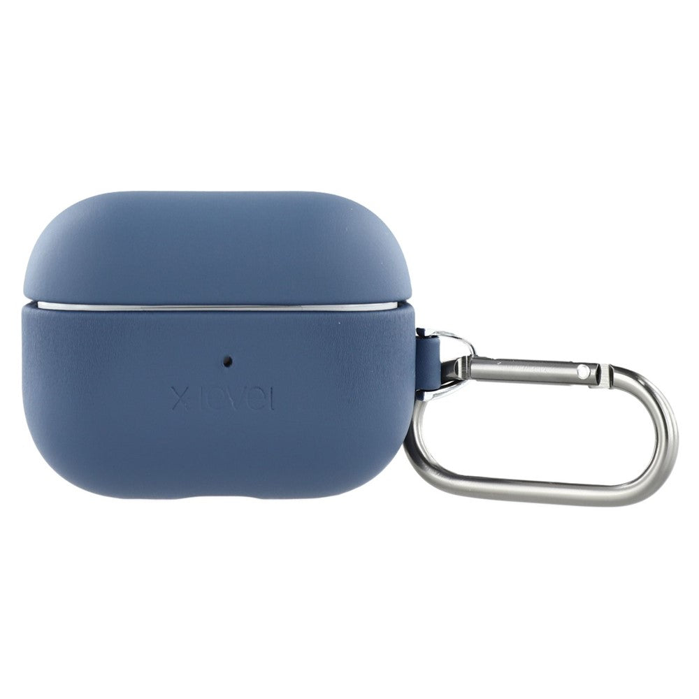 X-LEVEL Compatible With  AirPods 5 / 4 Silicone Case Wireless Earbuds Protective Cover Full Protection with Metal Hook - Blue
