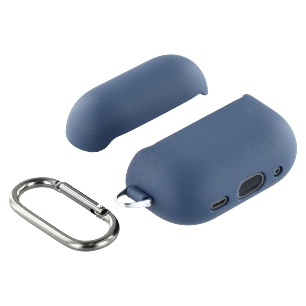 X-LEVEL Compatible With  AirPods 5 / 4 Silicone Case Wireless Earbuds Protective Cover Full Protection with Metal Hook - Blue