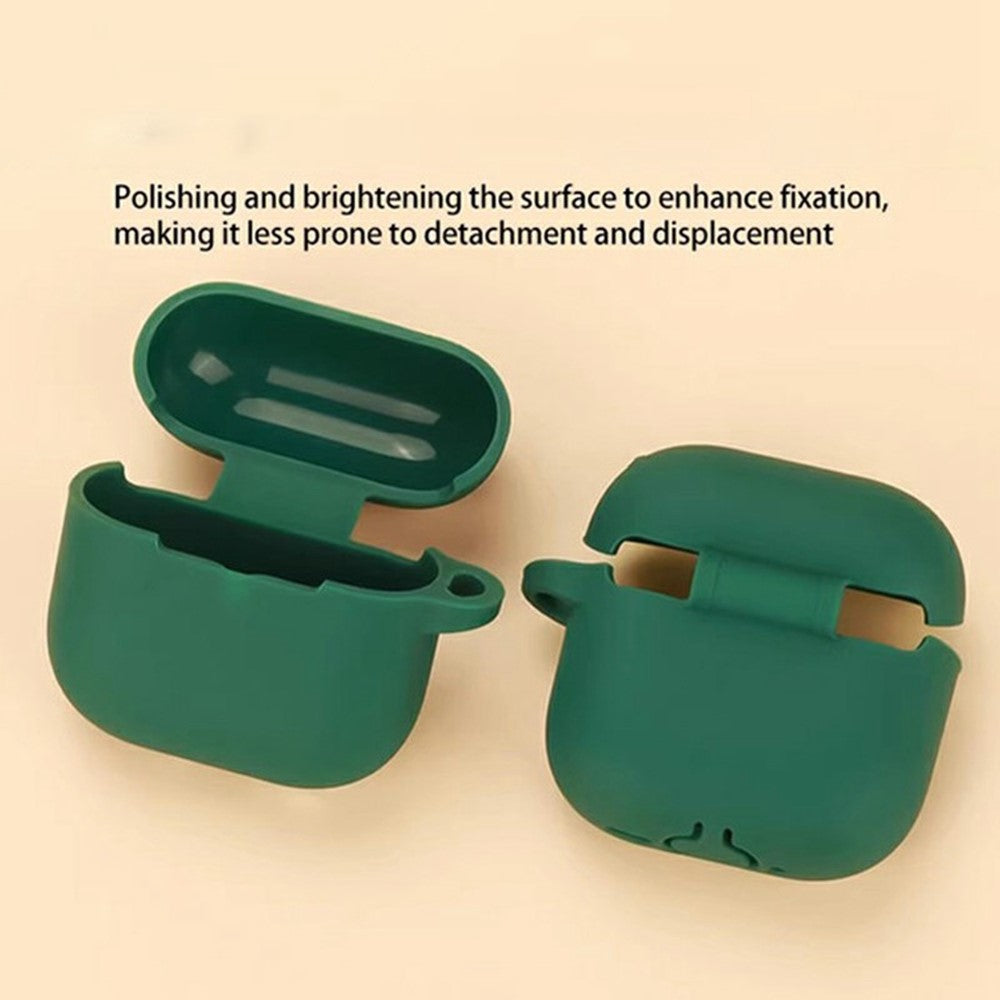 Compatible With  AirPods 5 / 4 Silicone Case Bluetooth-Compatible Earphones Protective Cover with Anti-Lost Buckle + Cleaning Brush - Dark Blue