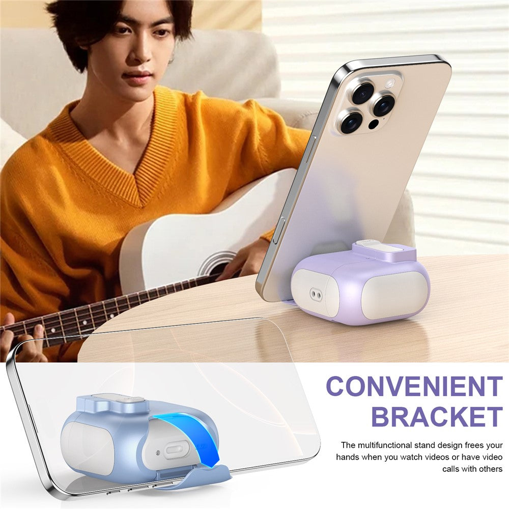 Compatible With  AirPods 5 / 4 Protective Case Splicing Color Earphone Cover with Auto Pop-Up Magnetic Lid  /  Lanyard - White  /  Baby Blue