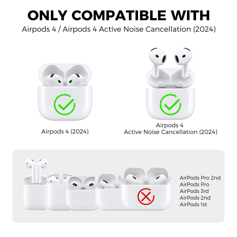 AHASTYLE WG166 Compatible With  AirPods 5 / 4 Protective Case Game Console Design Silicone Earphone Cover with Carabiner - Green