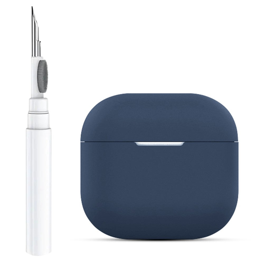 Compatible With  AirPods 5 / 4 Silicone Earbuds Case Soft Protective Cover No Hook with Cleaning Pen - Midnight Blue
