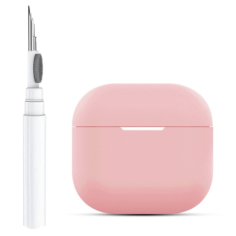 Compatible With  AirPods 5 / 4 Silicone Earbuds Case Soft Protective Cover No Hook with Cleaning Pen - Pink