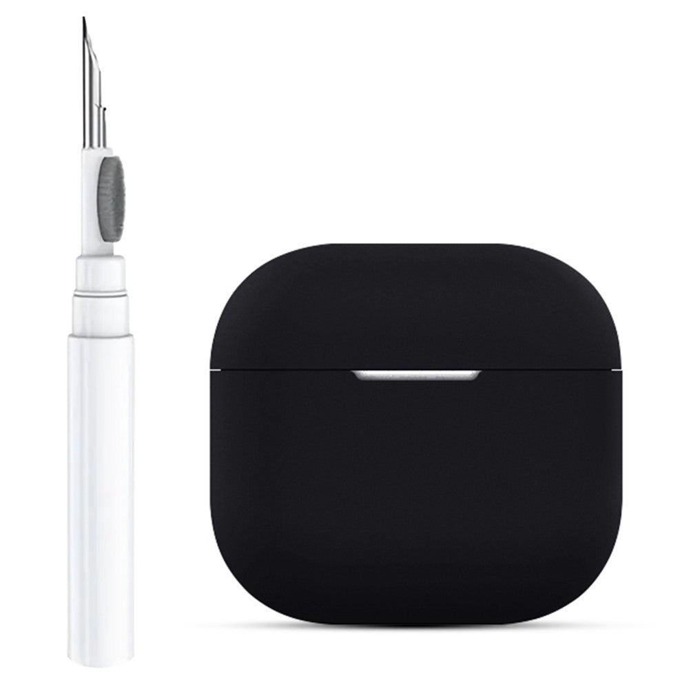 Compatible With  AirPods 5 / 4 Silicone Earbuds Case Soft Protective Cover No Hook with Cleaning Pen - Black